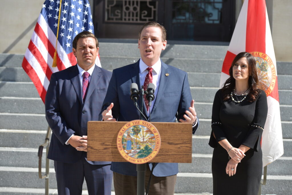 Mike Ertel with Governor Ron DeSantis and Lt. Gov. Nunez